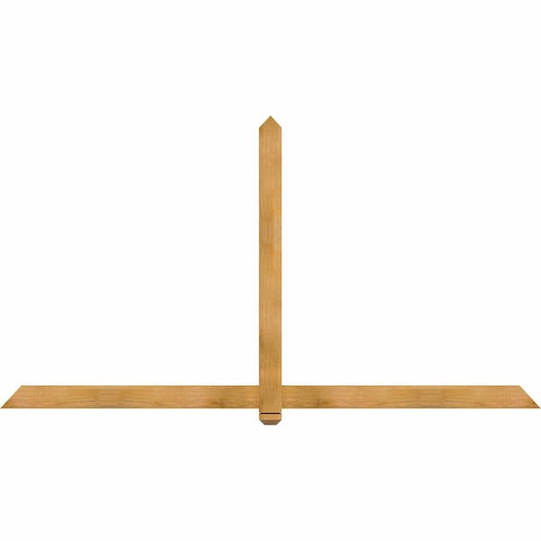 Ekena Millwork Eugene Rough Sawn Timber Gable Bracket, Western Red Cedar, 96"W x 52"H x 2"D x 4"F, 13/12 Pitch GBW096X52X0204EUG00RWR - main